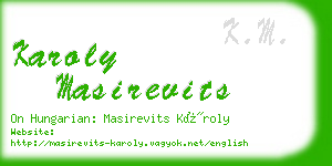 karoly masirevits business card